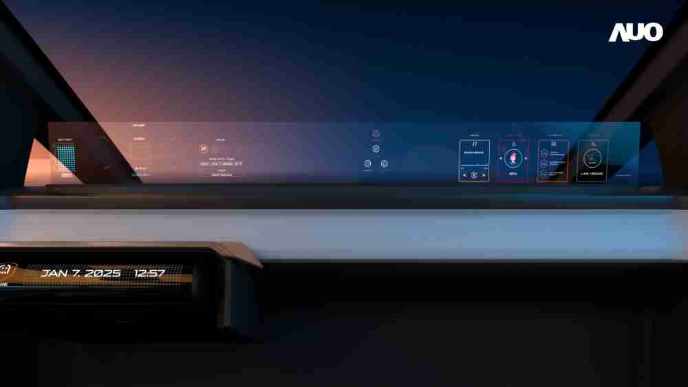 传奇国际无界透明显示接口(Horizon Image Glass)透过车运算方案整合仪表板、、、、中控台及副驾显示器，，，一体式全景呈现，，提供乘用者清晰的前方视野、、、、行车必要信息与娱乐功能